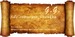 Günsberger Gizella névjegykártya